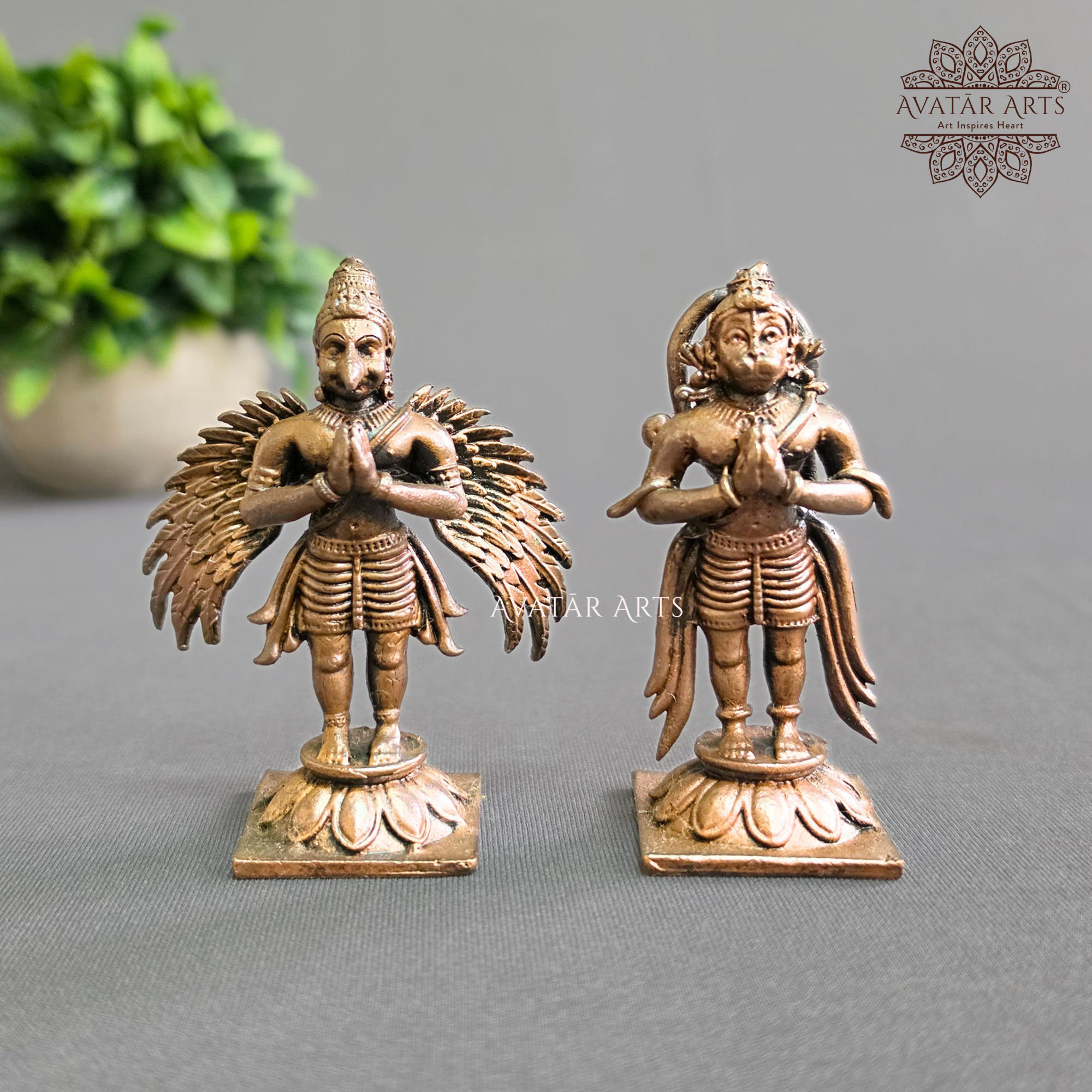 Lord Garuda and Hanuman in Copper