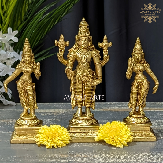 Lord Venkateshwara with Shridevi and Bhudevi