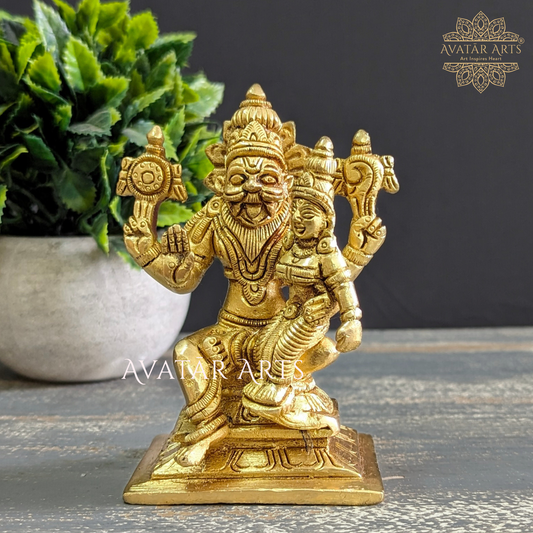 Lakshmi Narasimha idol in Brass