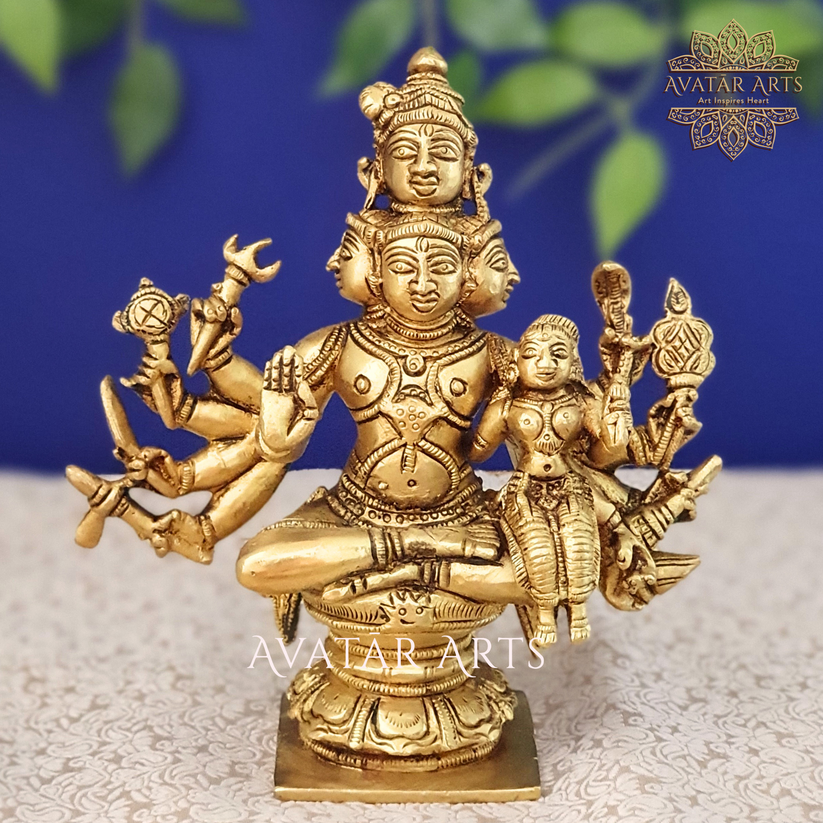 Panchmukhi Lord Shiva with Goddess Parvati – Avatar Arts