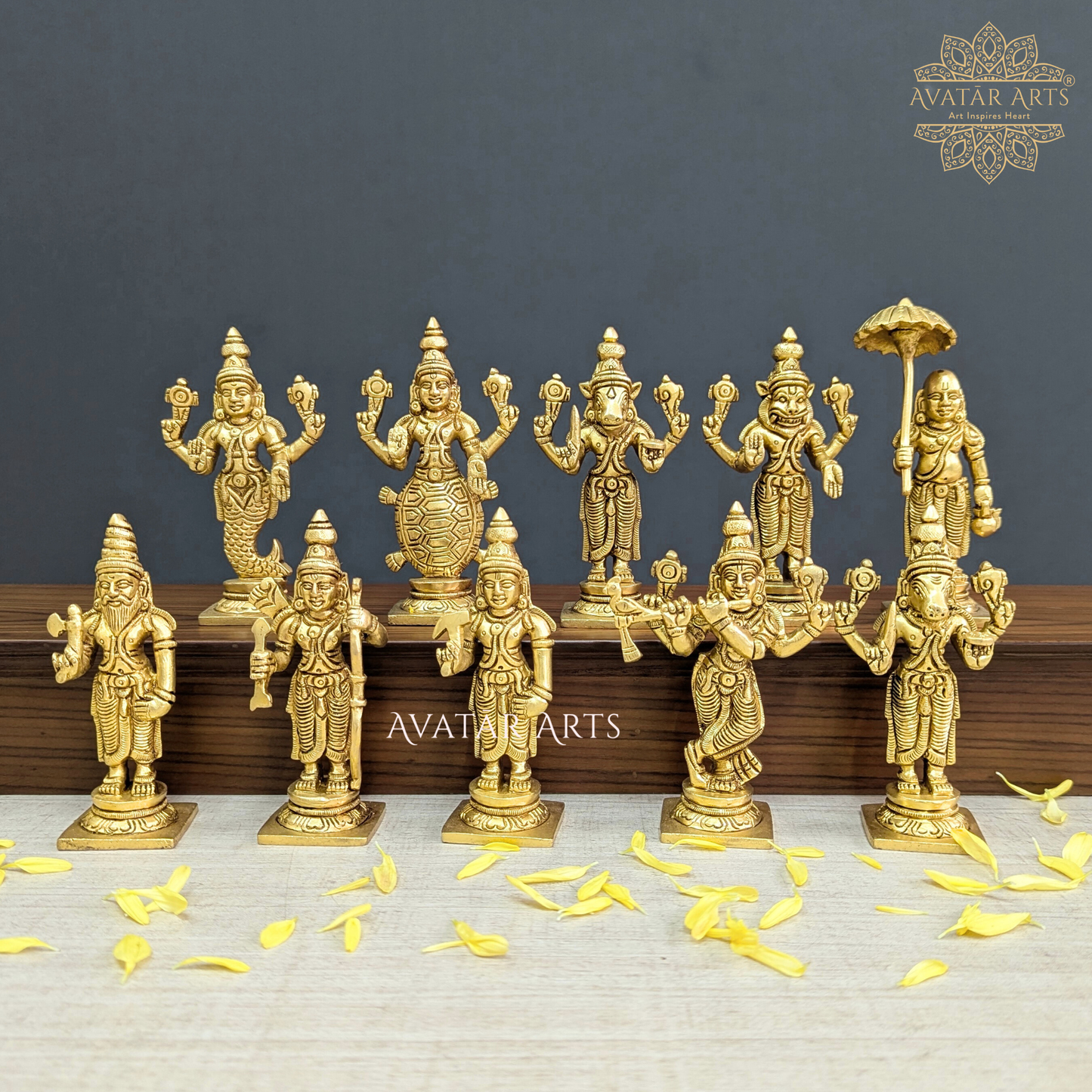 Brass Vishnu Dashavatar Set