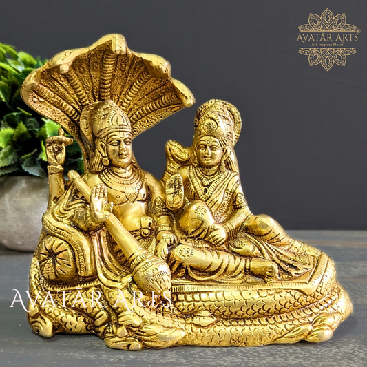 Brass Lakshmi Narayan on Sheshnag