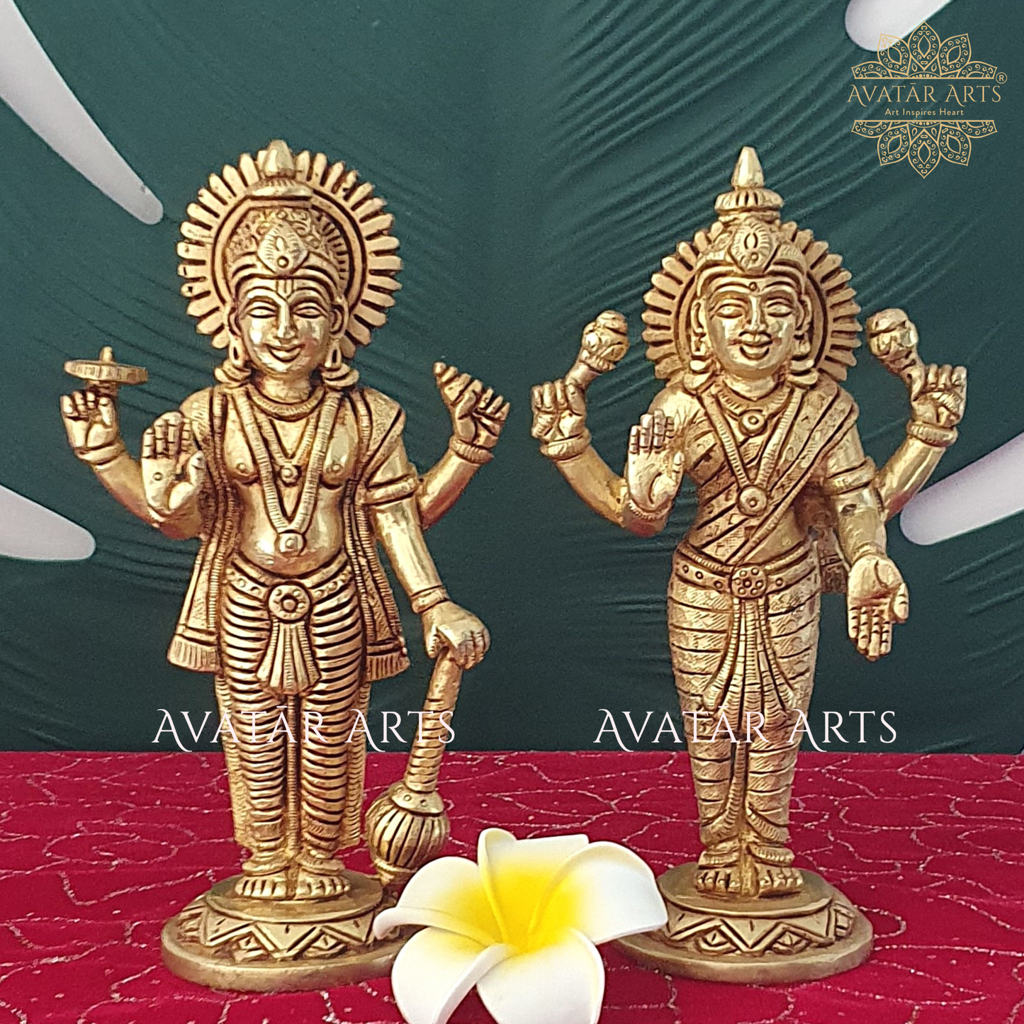 Brass Lord Vishnu And Goddess Lakshmi For Home Temple