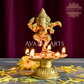 Brass Oil Lamp with Dancing Lord Ganesha