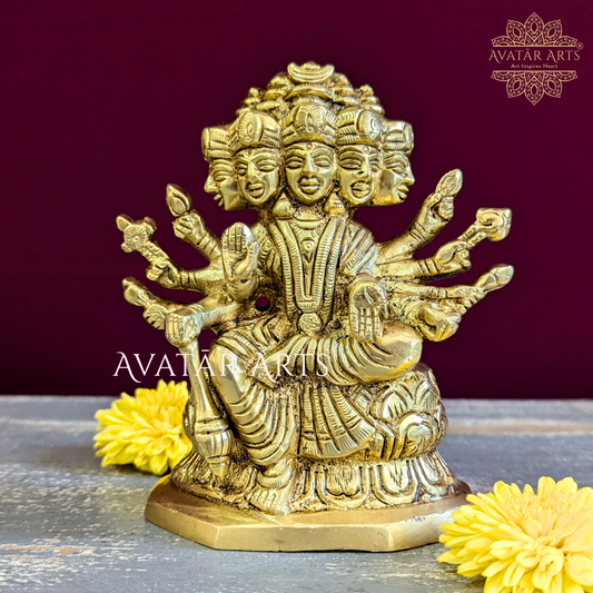 Goddess Gayathri in Brass