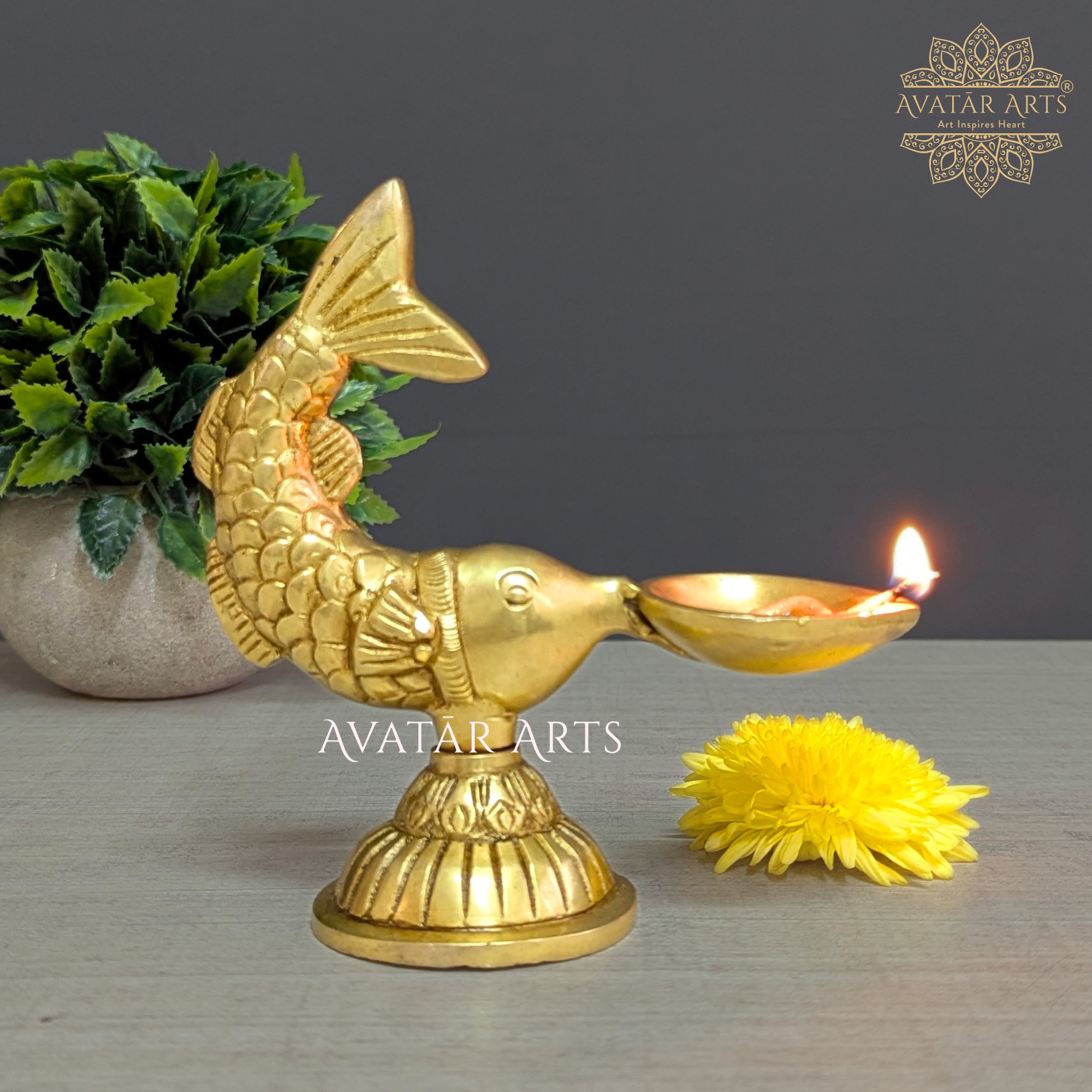 Brass Fish Lamp