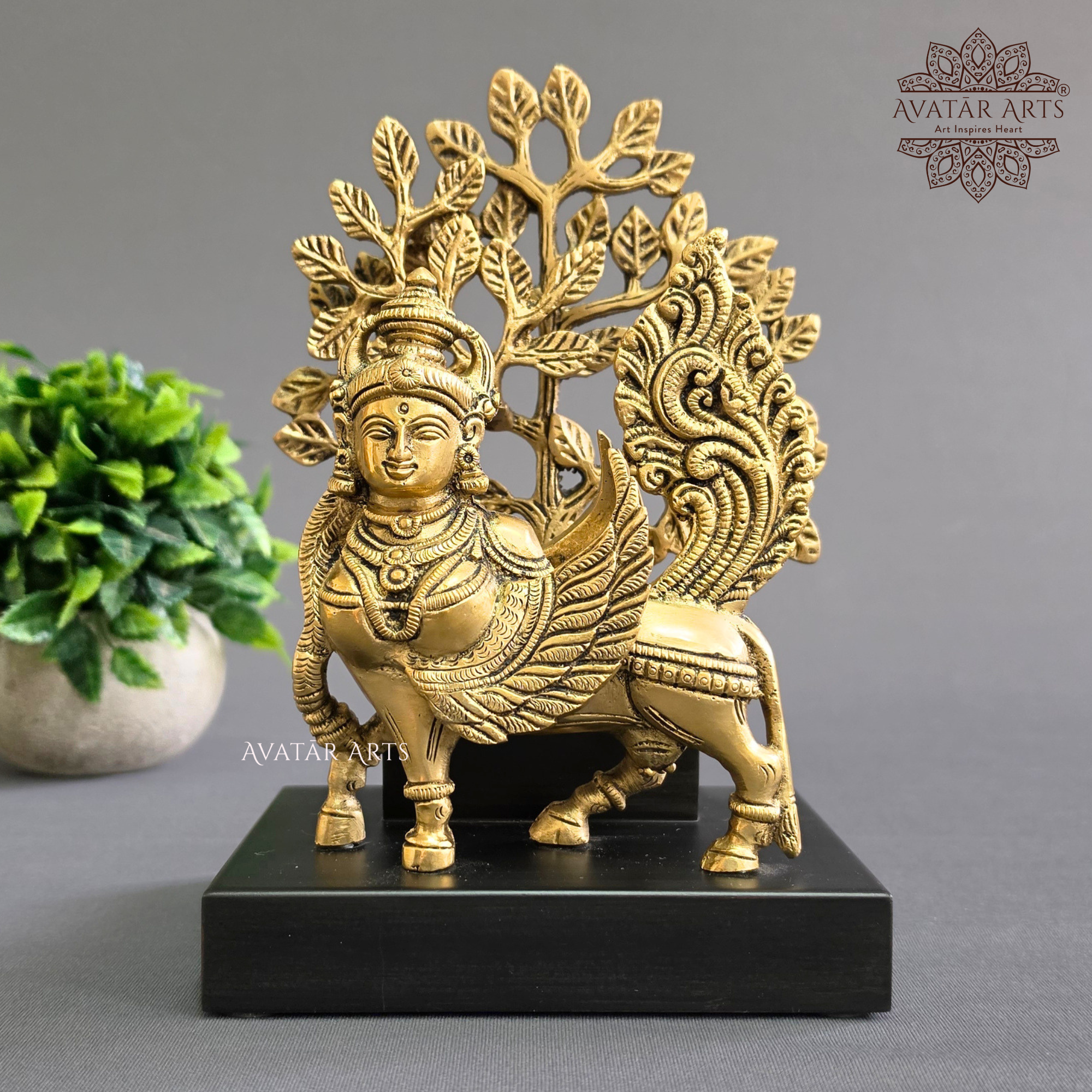 Kamdhenu Cow with Kalpvriksha