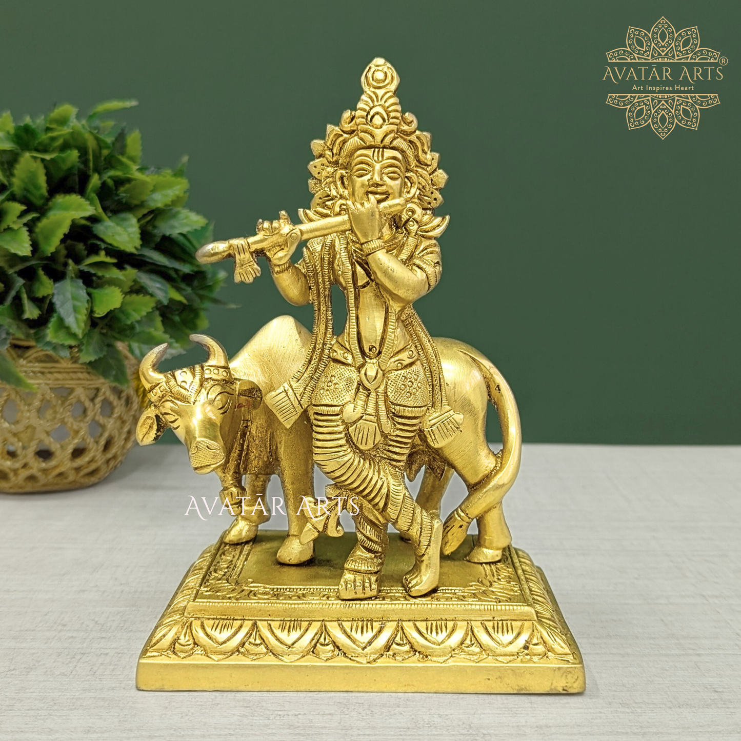 Brass Cow Krishna / Gopal
