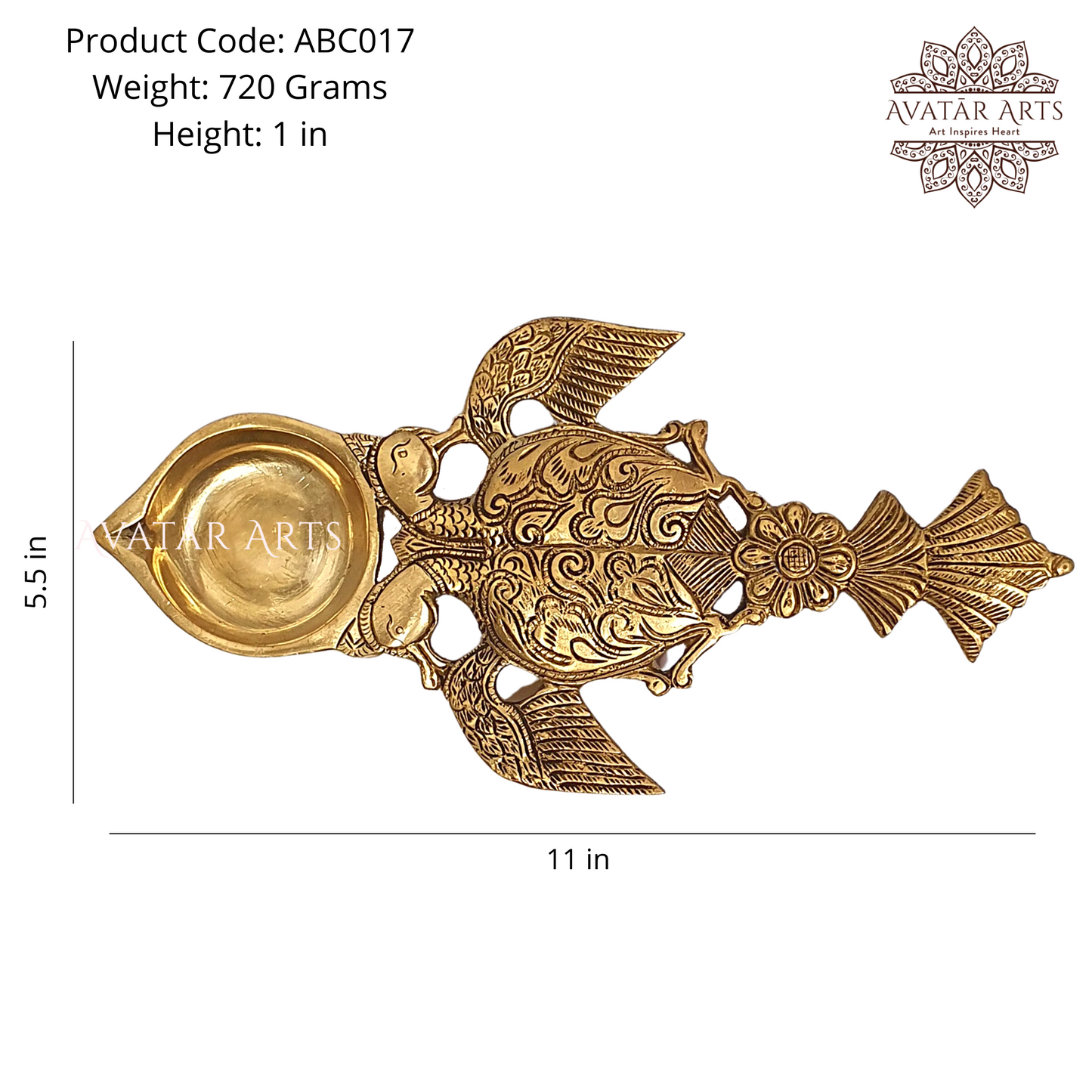 Brass Decorative Aarti Cum Camphor Diya