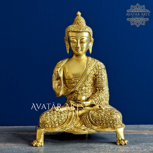 Buddha Statue in Brass for Home Decor