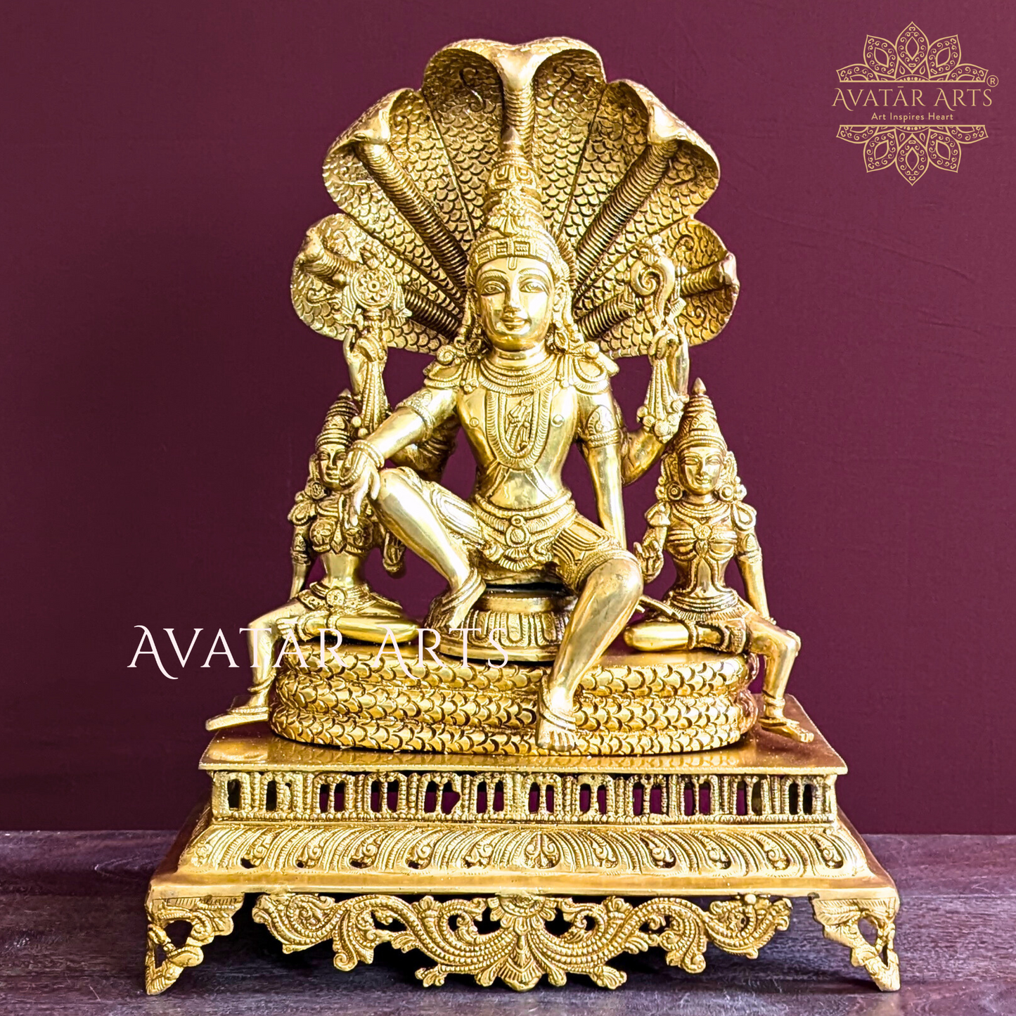 Lord Vishnu Statue with Shreedevi and Bhudevi