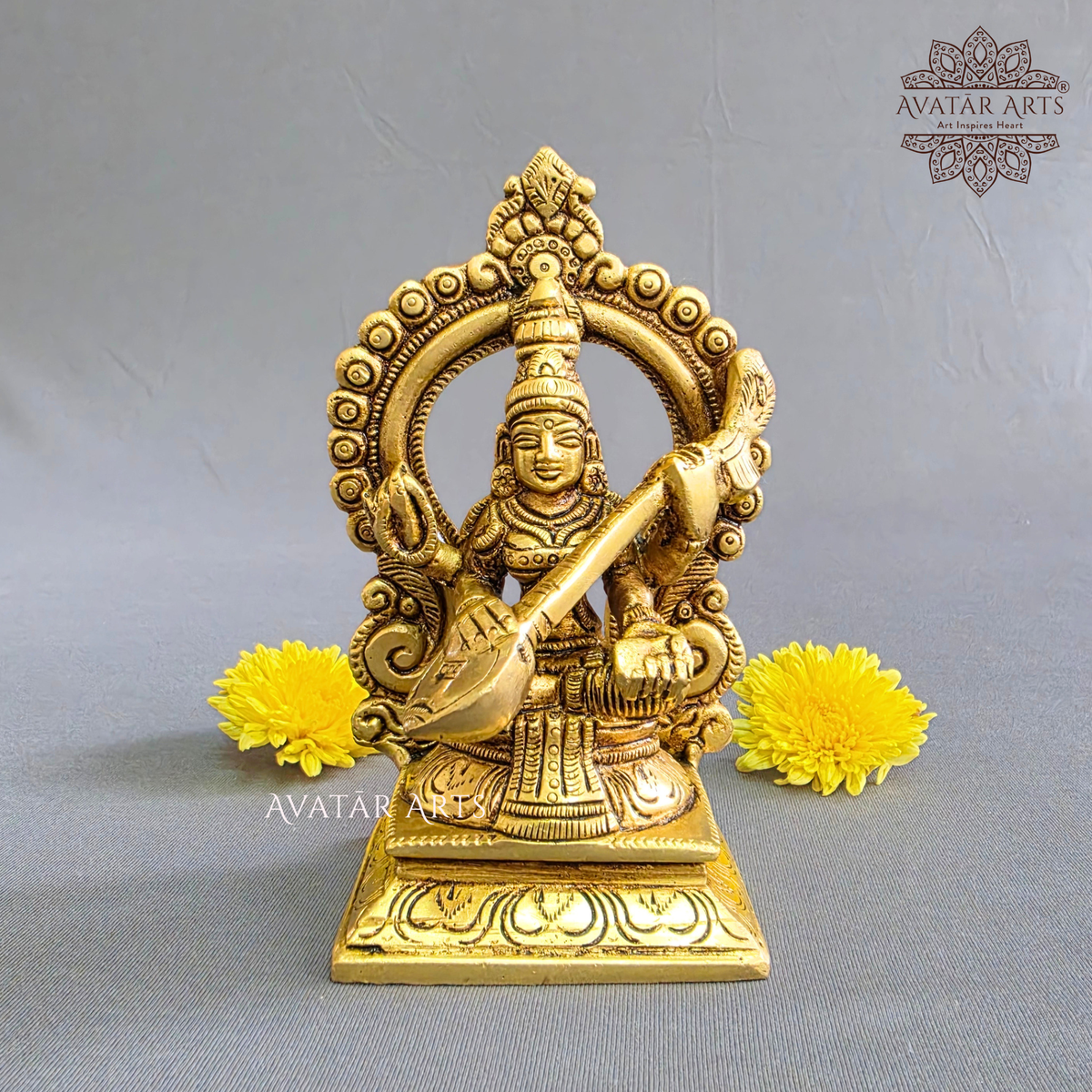Brass Goddess Saraswati