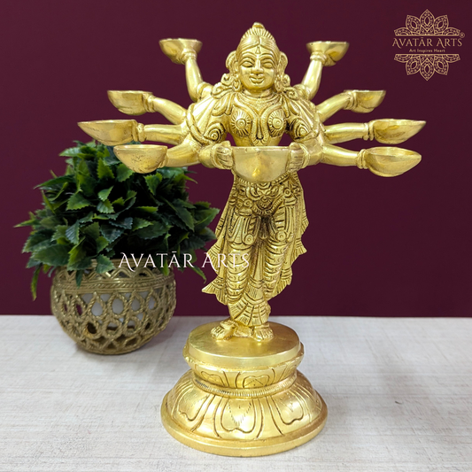 Deep Lakshmi with multiple diya