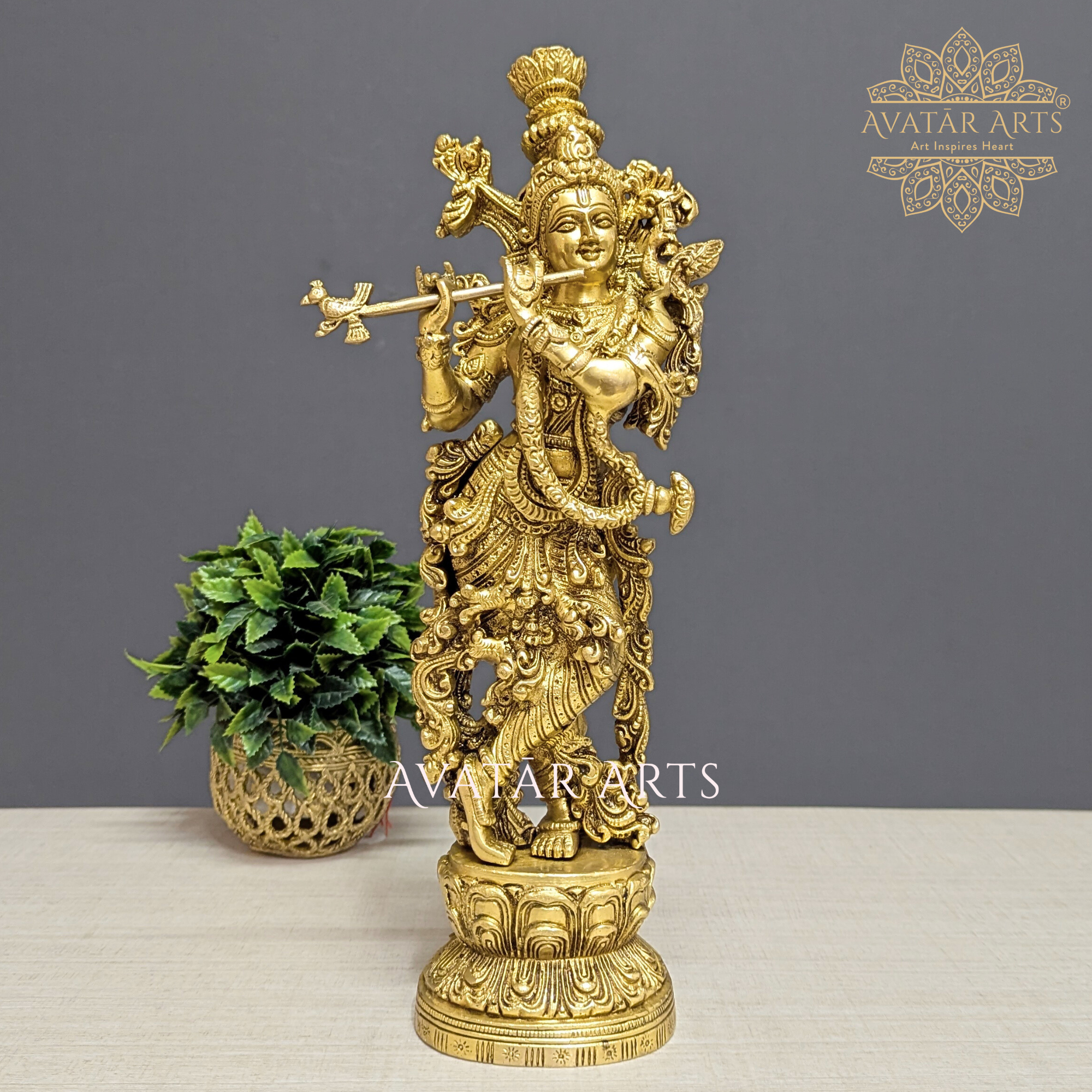 Brass Lord Krishna Statue for Daily Pooja
