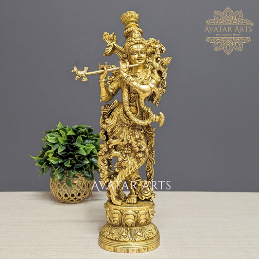 Brass Lord Krishna Statue for Daily Pooja