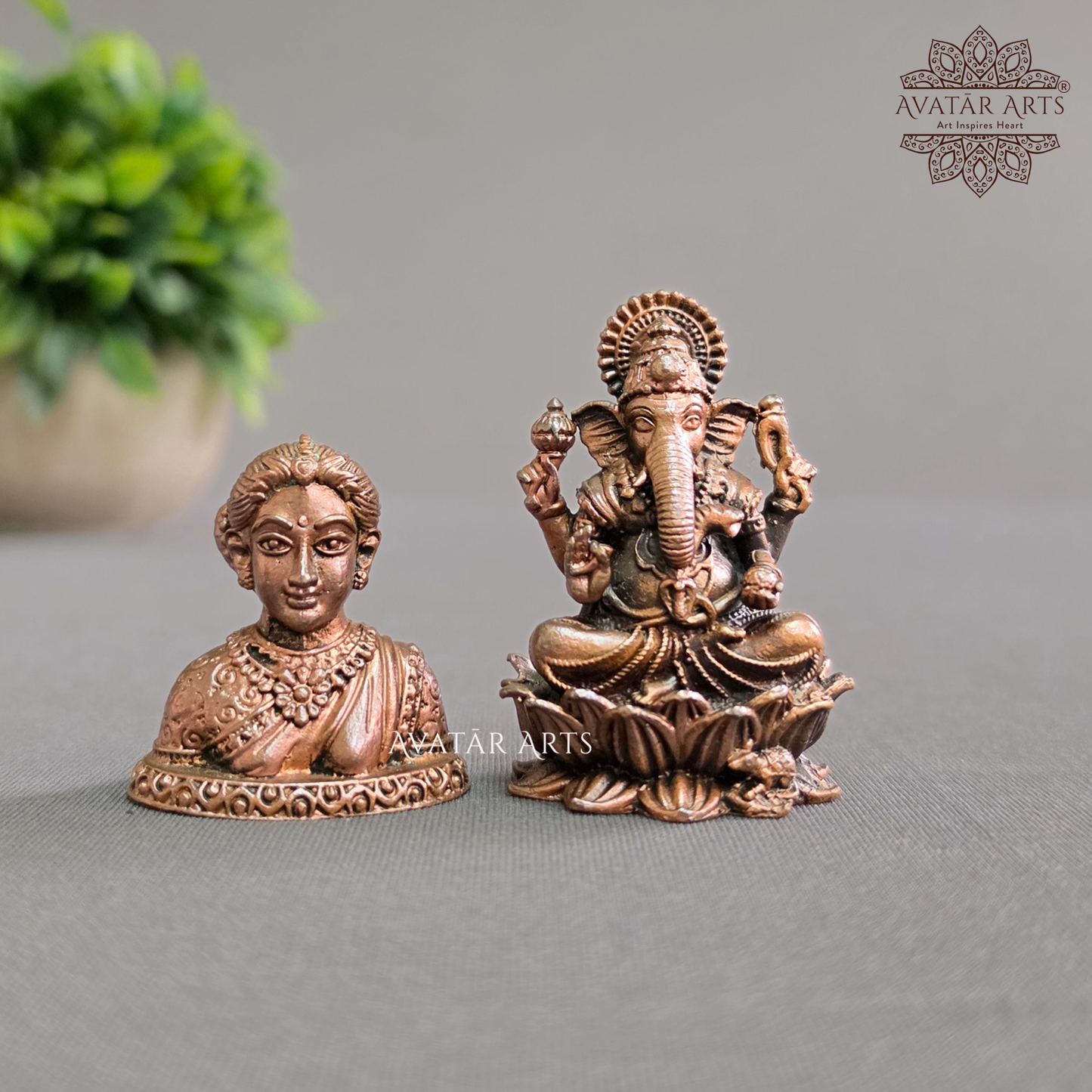 Copper Gowri and Ganesha