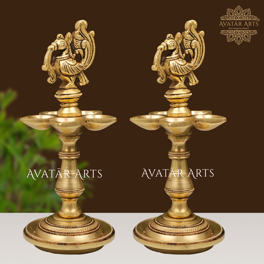Brass Peacock/ Annapakshi Oil Lamp Stand