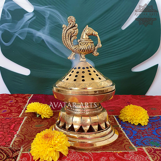 Brass Dhoopdaani/ Incence Burner with Lid