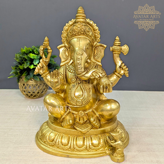 Lord Ganesha Idol In Brass For Home temple