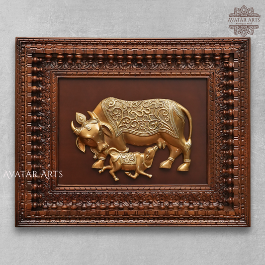Kamdhenu Cow and Calf Frame