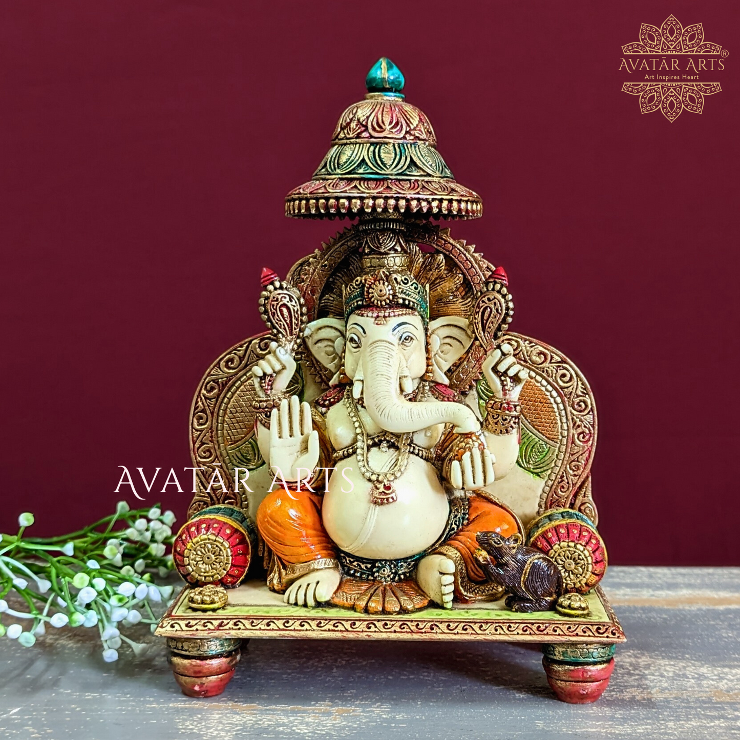 Marble Powder idol of Lord Ganesha