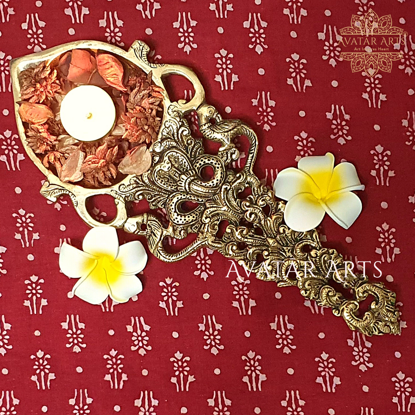 Brass Decorative Aarti Cum Camphor Diya