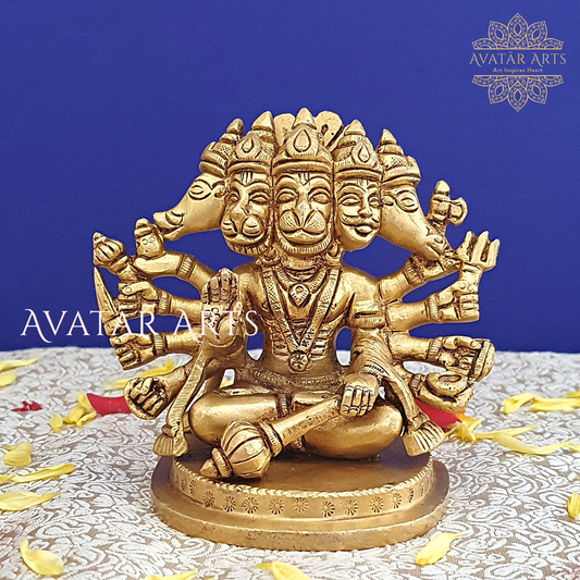 Panchmukhi Lord Hanuman Idol in Brass for Daily Pooja