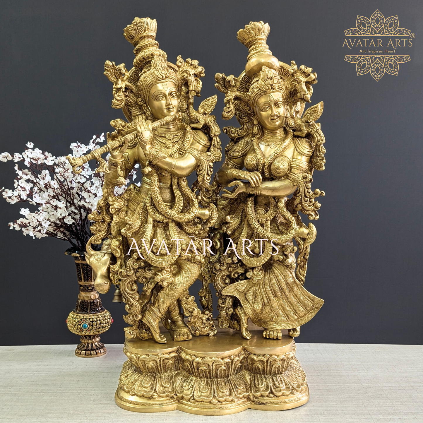 Shree Radha Krishna with Cow