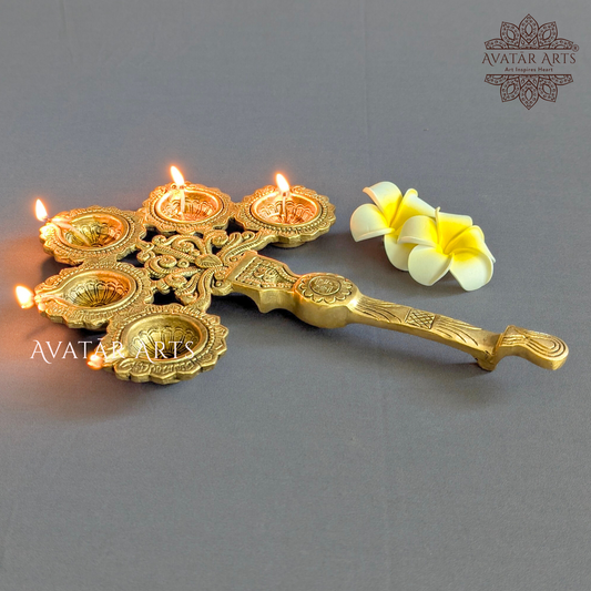 Brass Panchadeepam Aarti