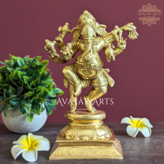 Brass Dancing Lord Ganesha idol
