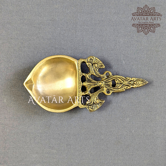 Brass Aarti cum Camphor Spoon