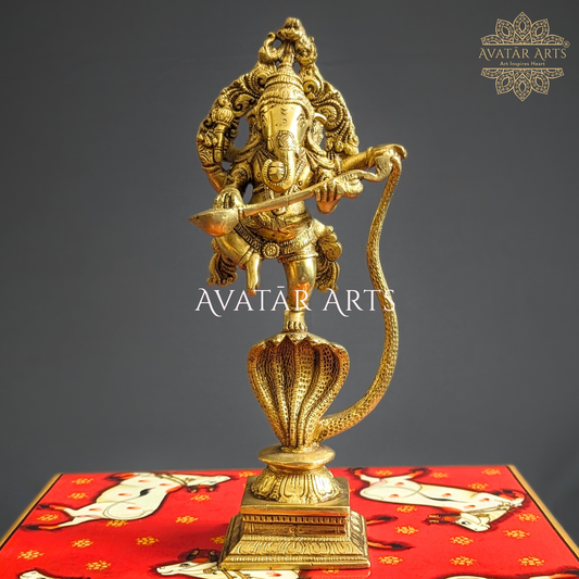 Statue of Dancing Lord Ganesha on Sheshnaaga