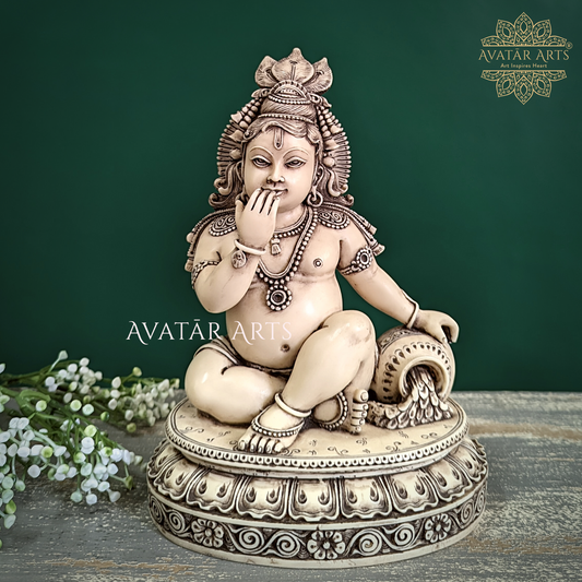 Baby Krishna Idol with Pot of Butter