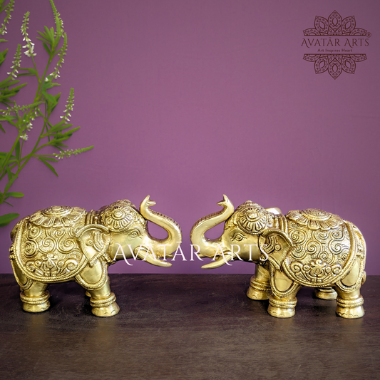 Buy Brass Elephant Statues  Shop Brass Elephant idols Online - Avatar Arts