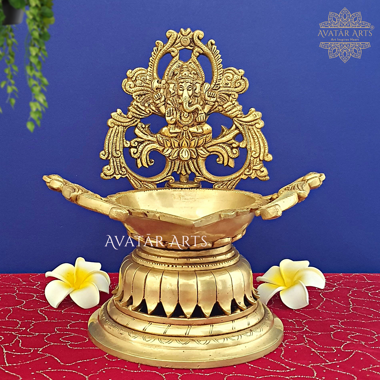 Brass Ganesh Lakshmi Oil Lamp