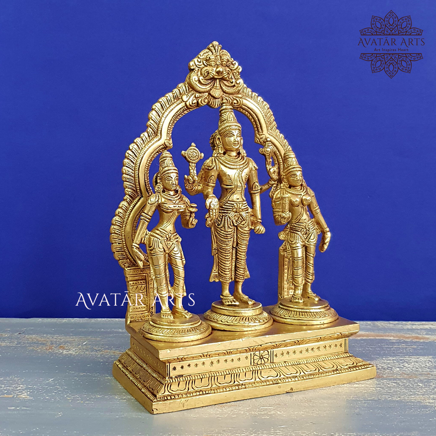 Brass Lord Venkateshwara With Shridevi and Bhudevi