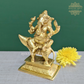 Brass Lord Ganesha Sitting on Mooshak