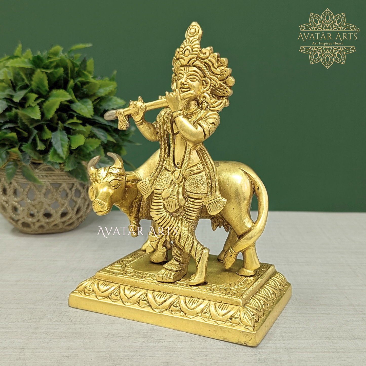 Brass Cow Krishna / Gopal