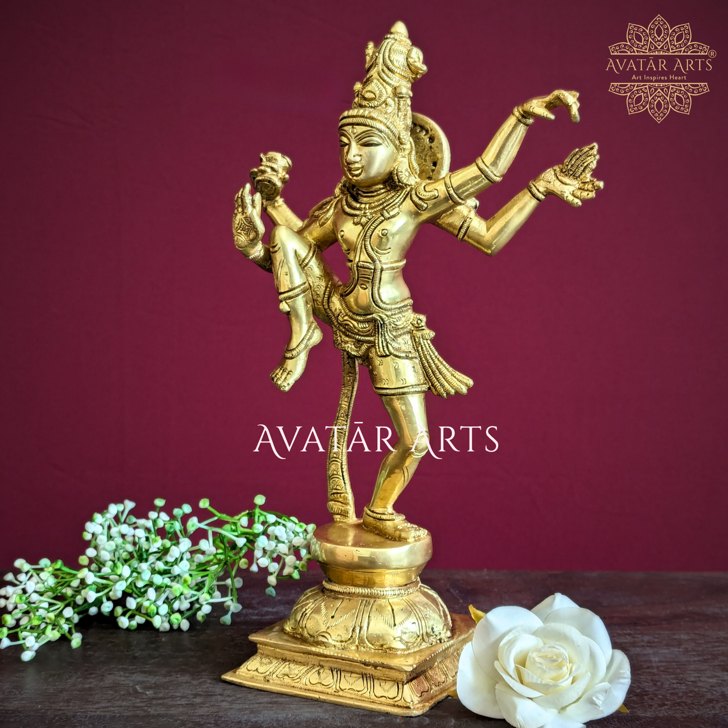 Dancing Lord Shiva Statue in Brass