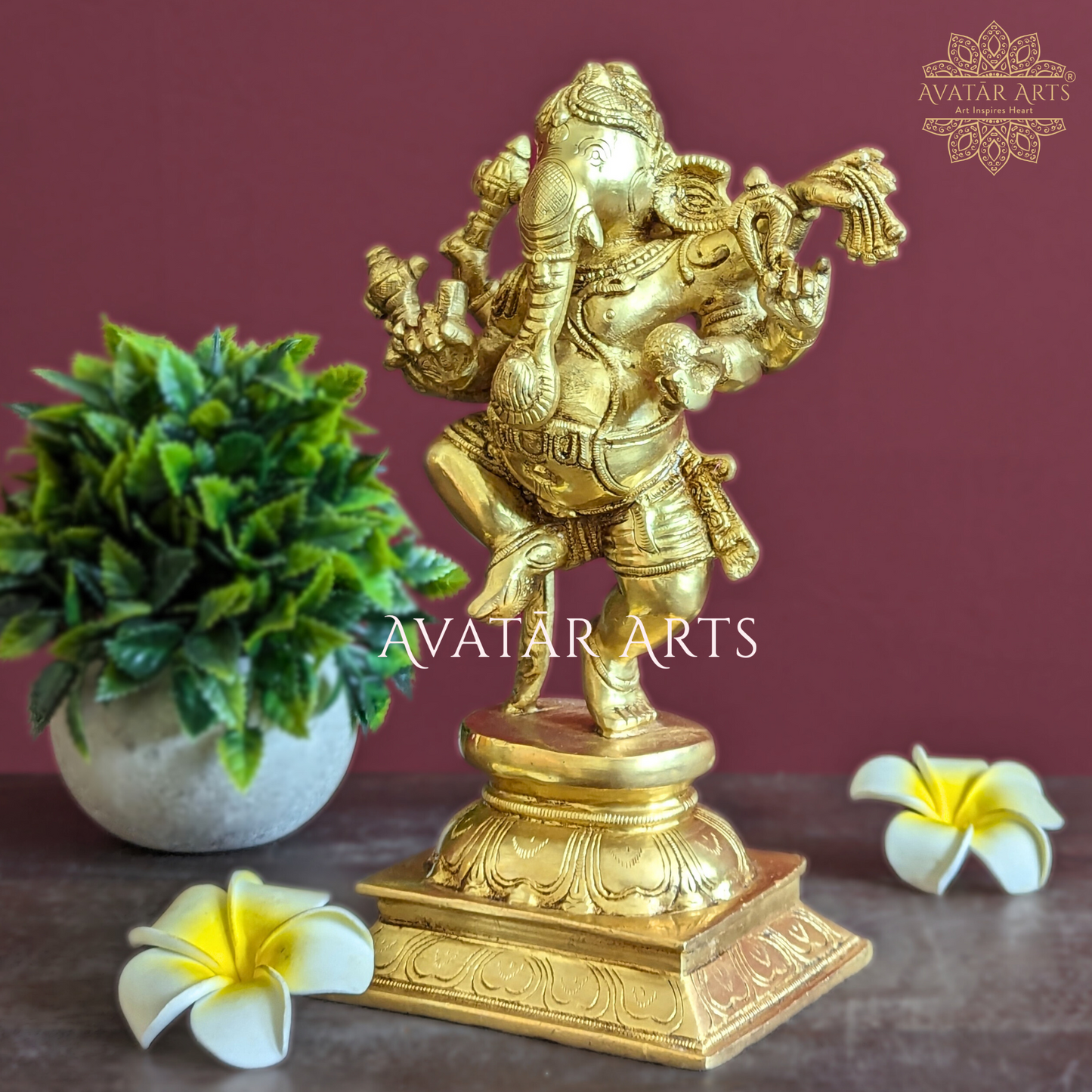 Brass Dancing Lord Ganesha idol