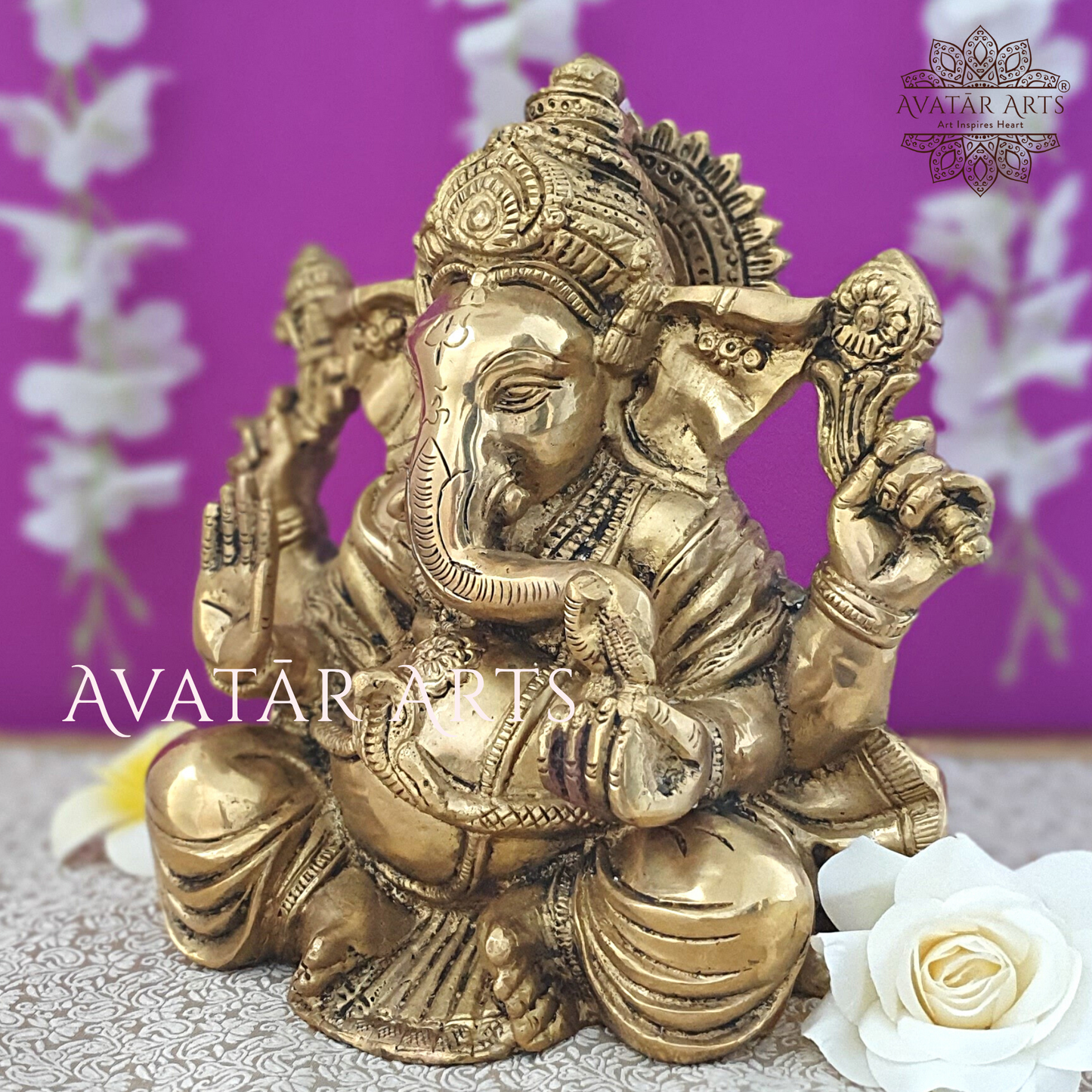 Lord Ganesha Statue In Brass For Home Temple