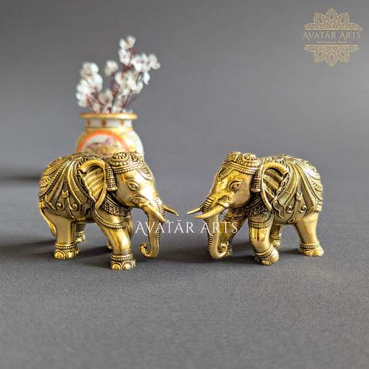 Brass Elephant Pair