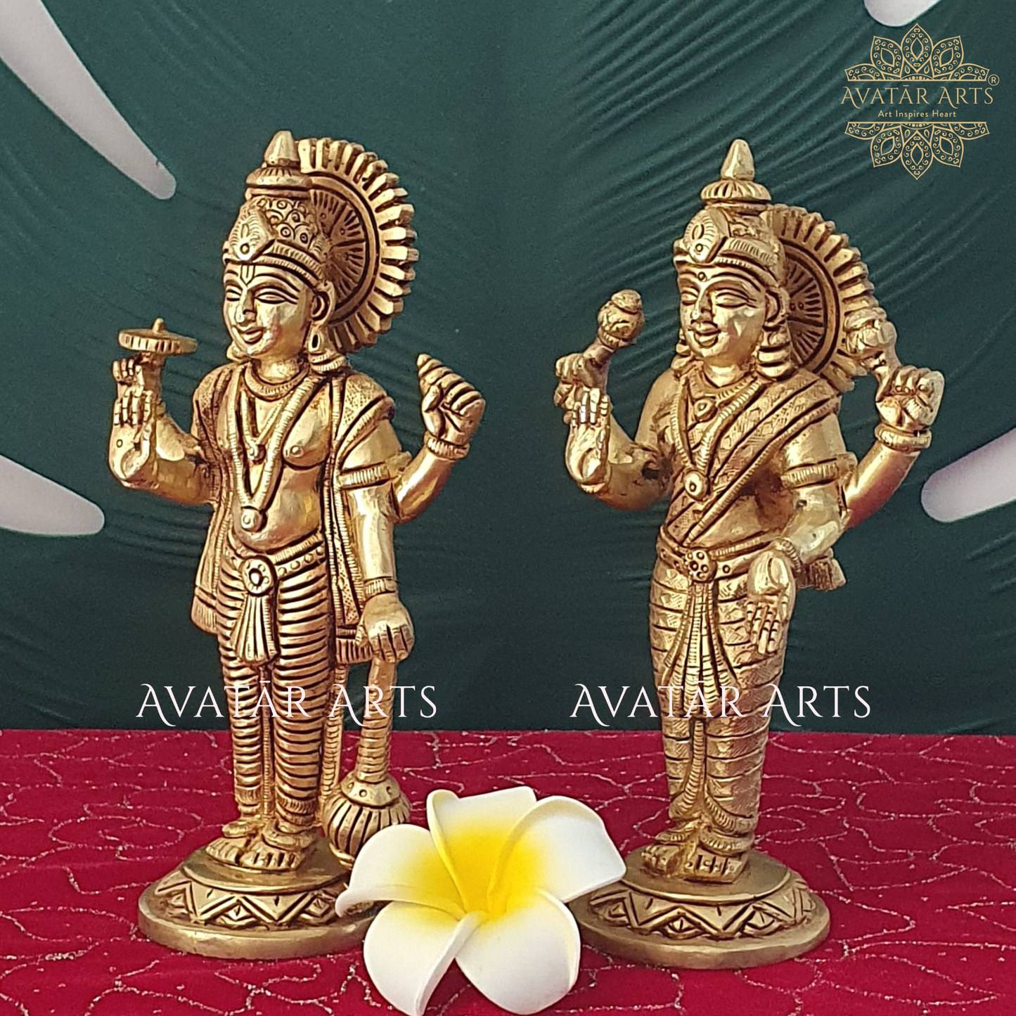 Brass Lord Vishnu And Goddess Lakshmi For Home Temple