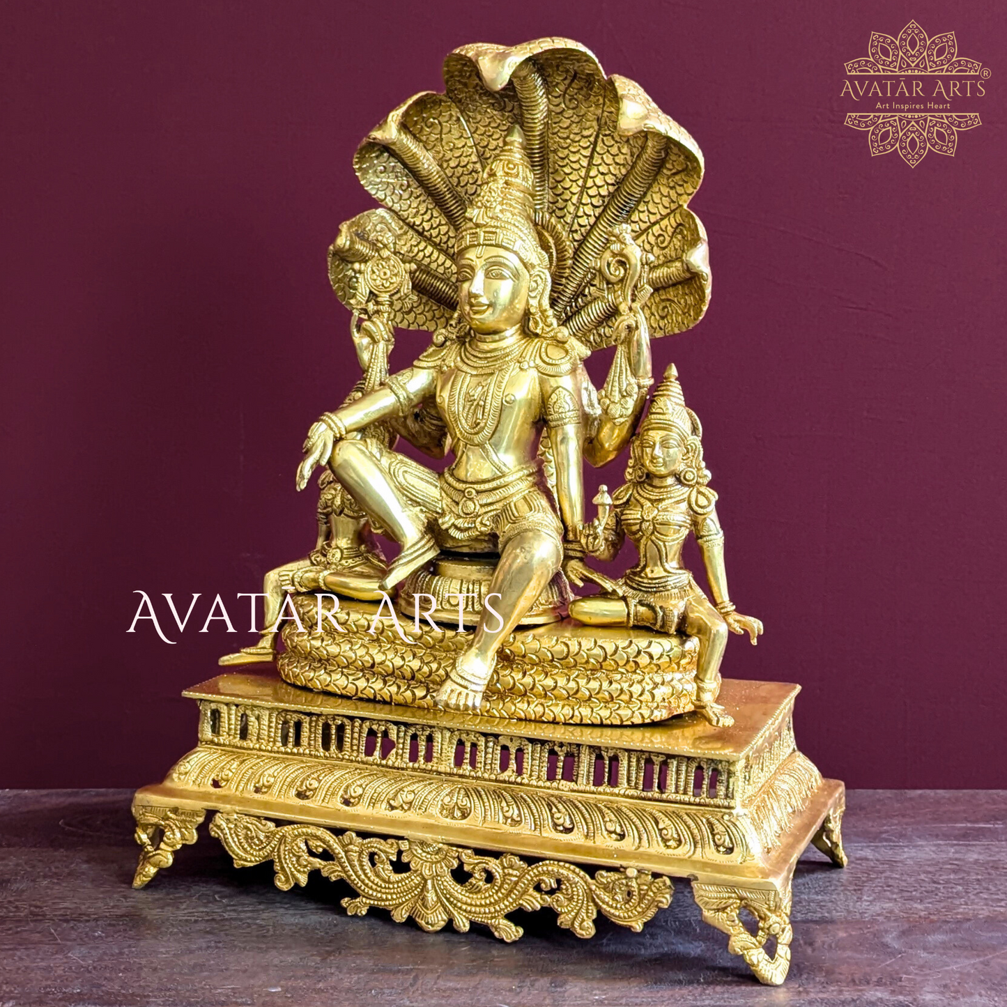 Lord Vishnu Statue with Shreedevi and Bhudevi