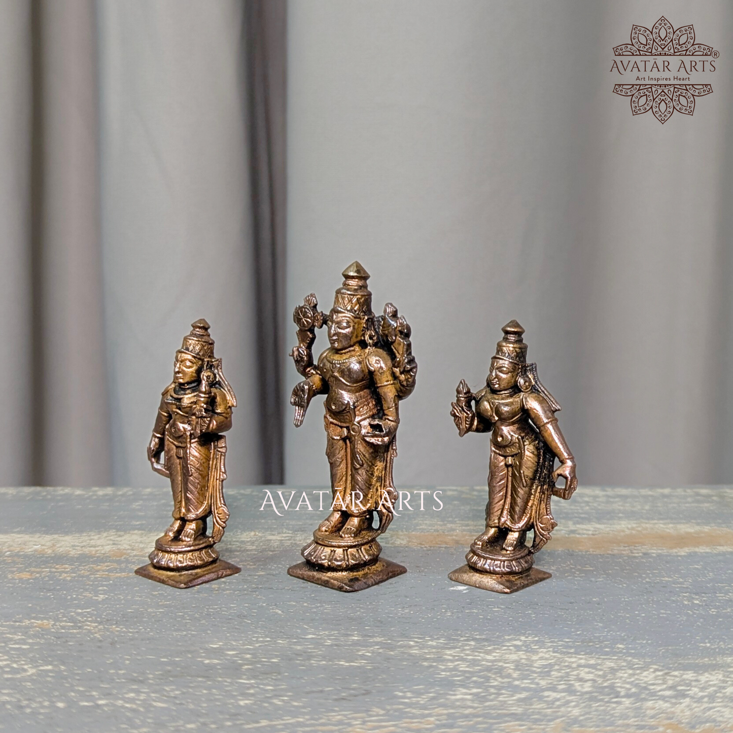 Miniature Idol of Lord Vishnu with his Consorts