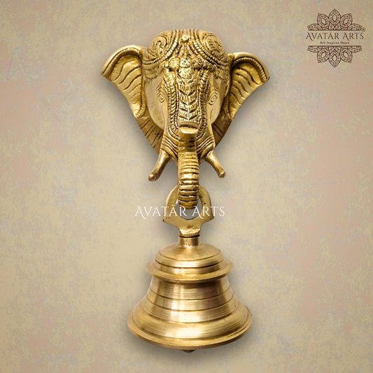 Brass Elephant Bell Wall Hanging