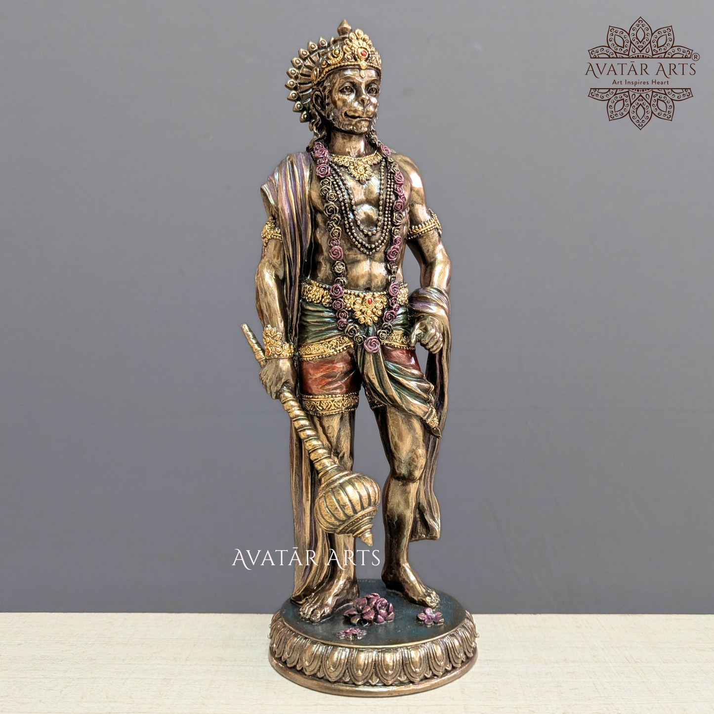 Left Side view of Brass Hanuman Ji Idol for Pooja Room