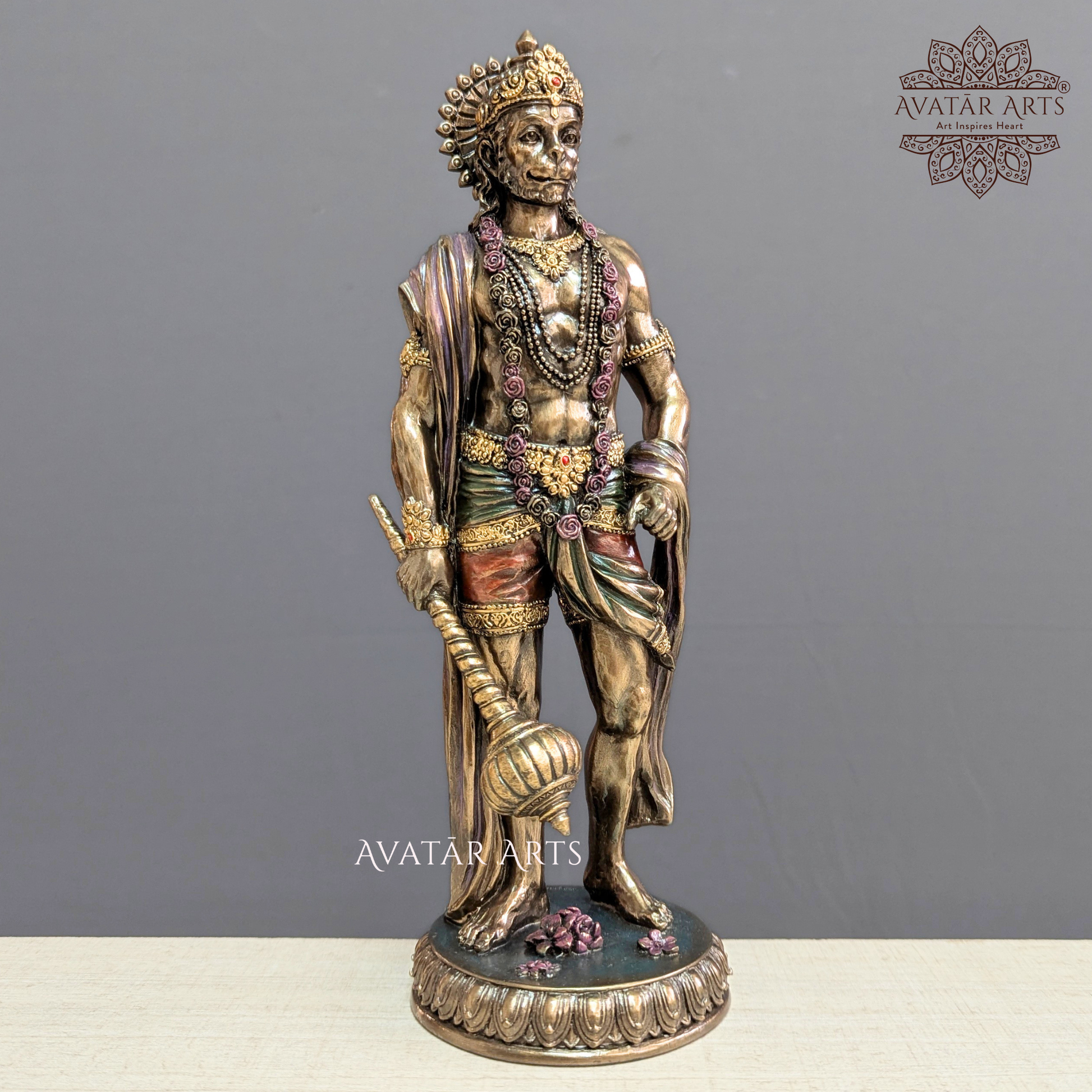 Left Side view of Brass Hanuman Ji Idol for Pooja Room