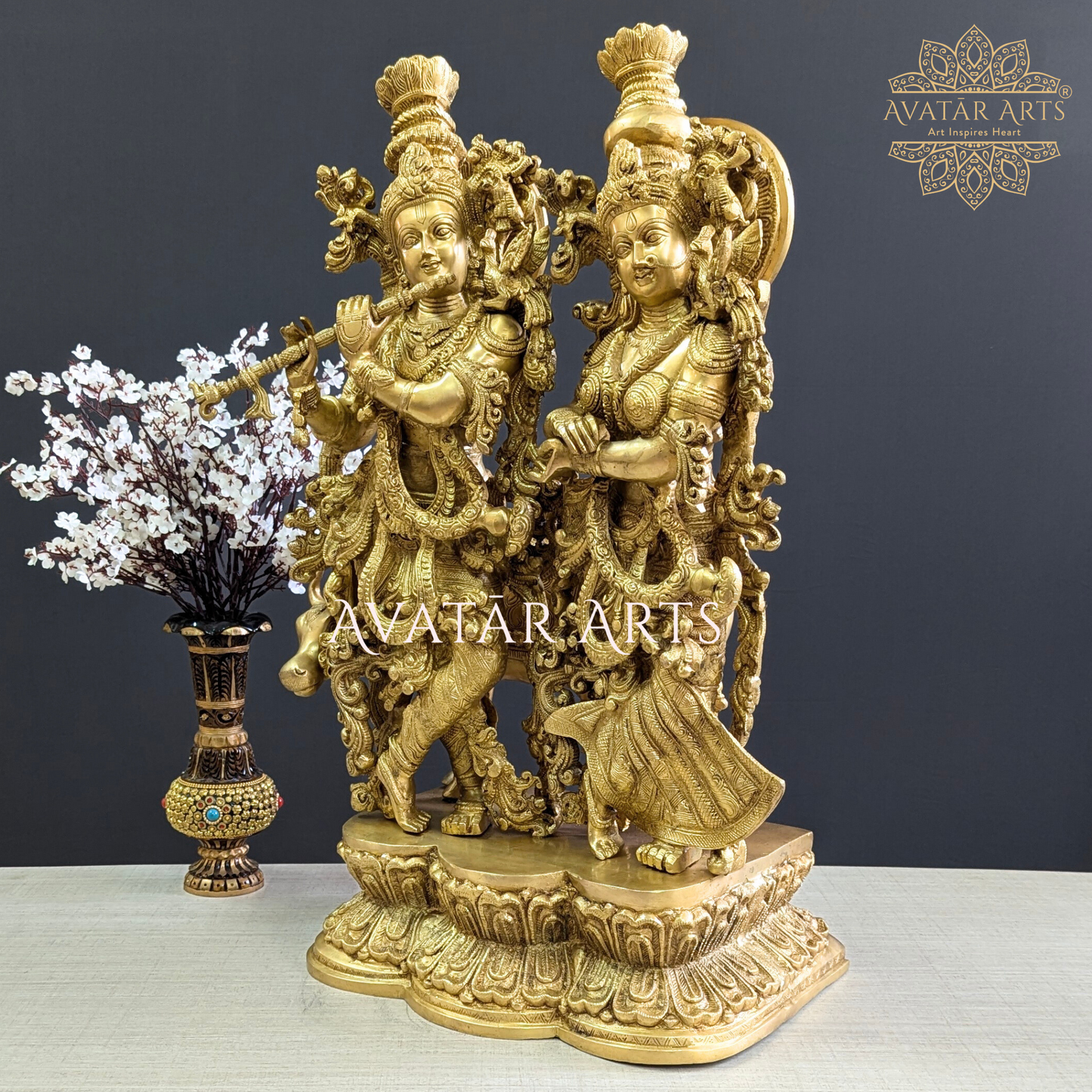 Shree Radha Krishna with Cow