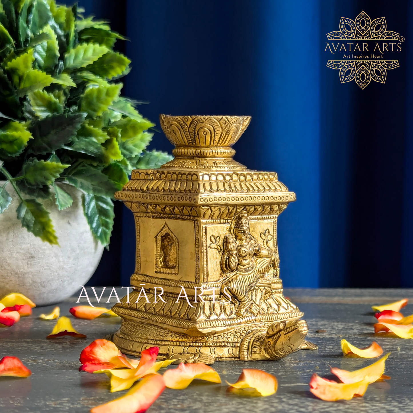 Shaligram Turtle Tulsi Incense Holder / Agarbatti Stand